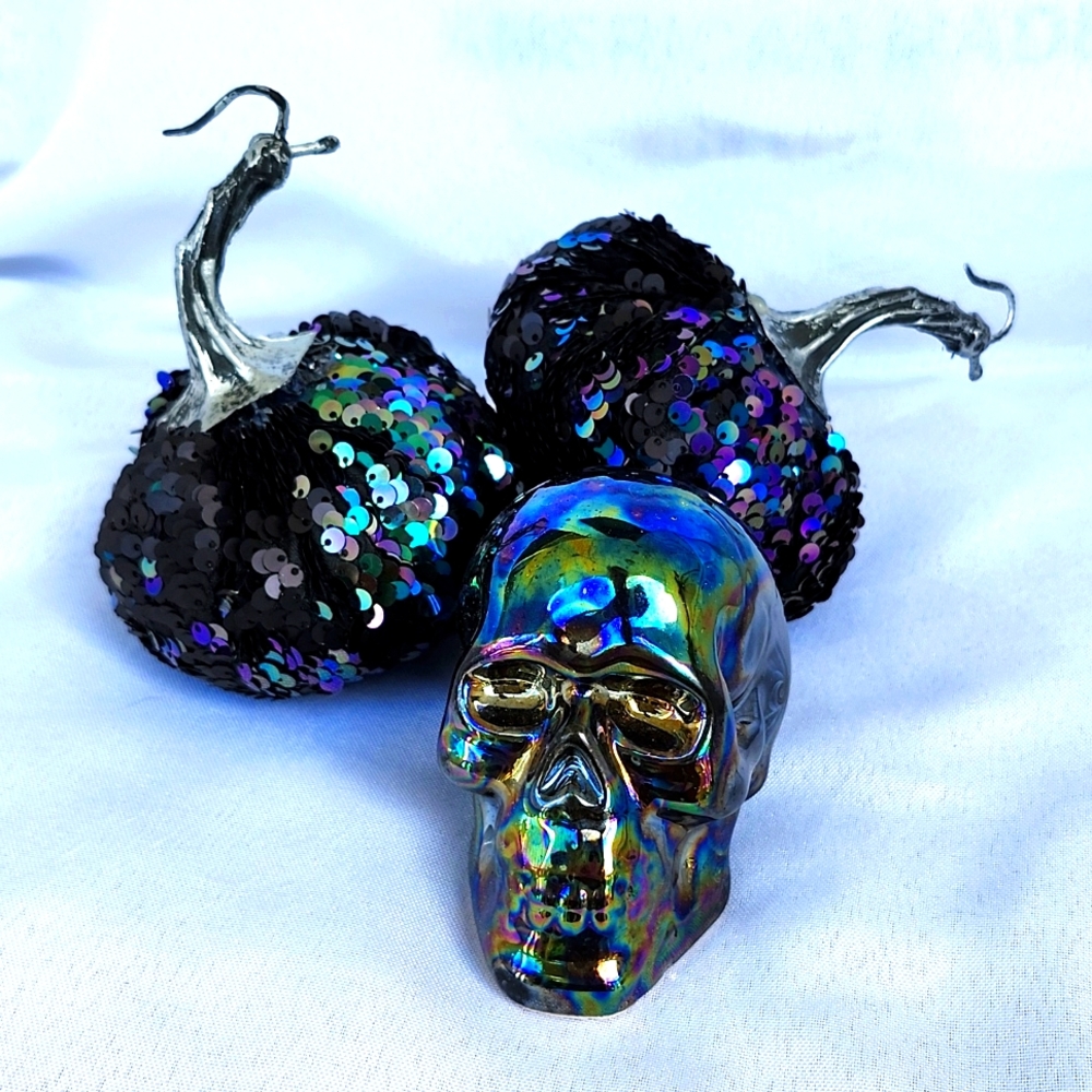 Sequin Pumpkins & Skull